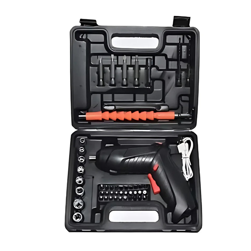 Parafusadeira Portátil USB – Kit 47 Peças Recarregável