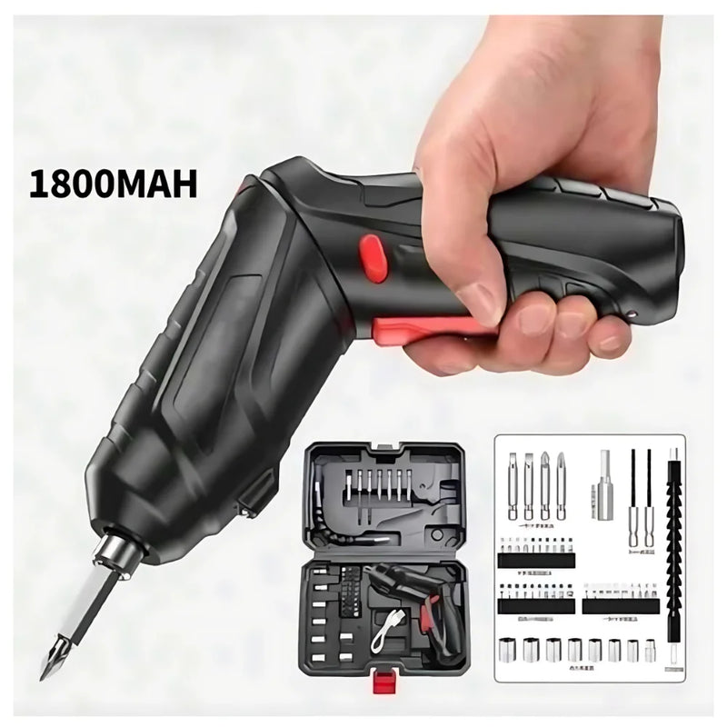 Parafusadeira Portátil USB – Kit 47 Peças Recarregável