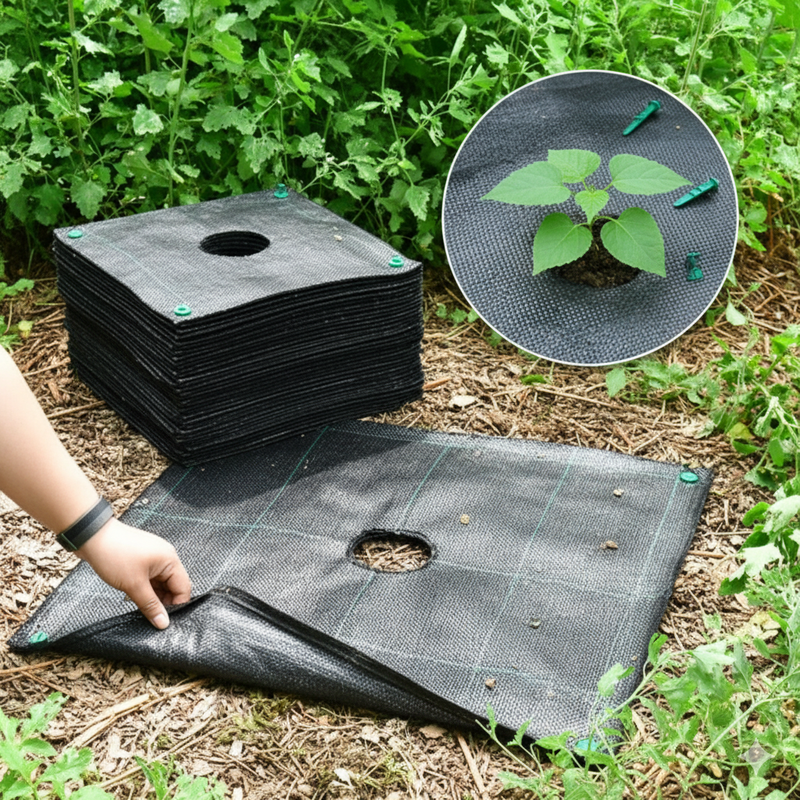 Manta Anti-Ervas 10un – Proteção Premium para Jardim e Lavoura