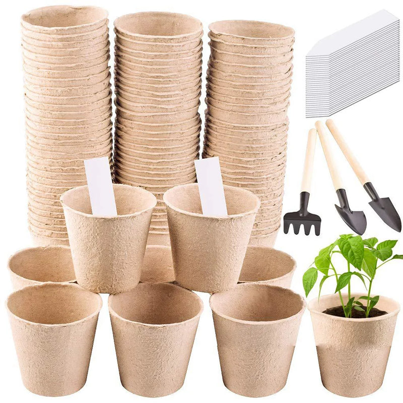 Kit 50 Vasos de Turfa Biodegradáveis – Início Perfeito para Mudas