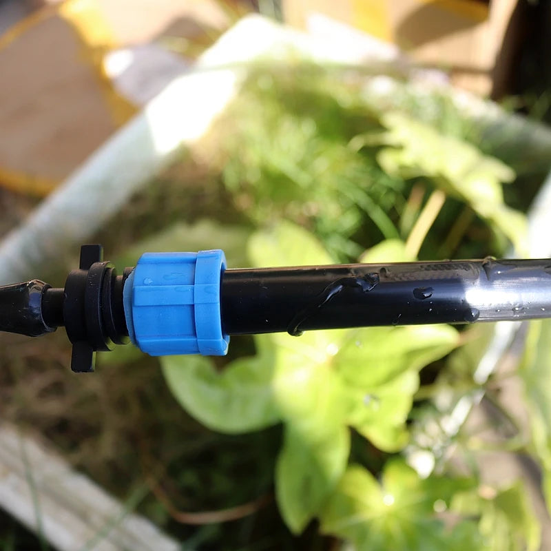 Fita de Gotejamento para Microirrigação 16mm - 20m com Conector de Tubo para Estufas e Jardins