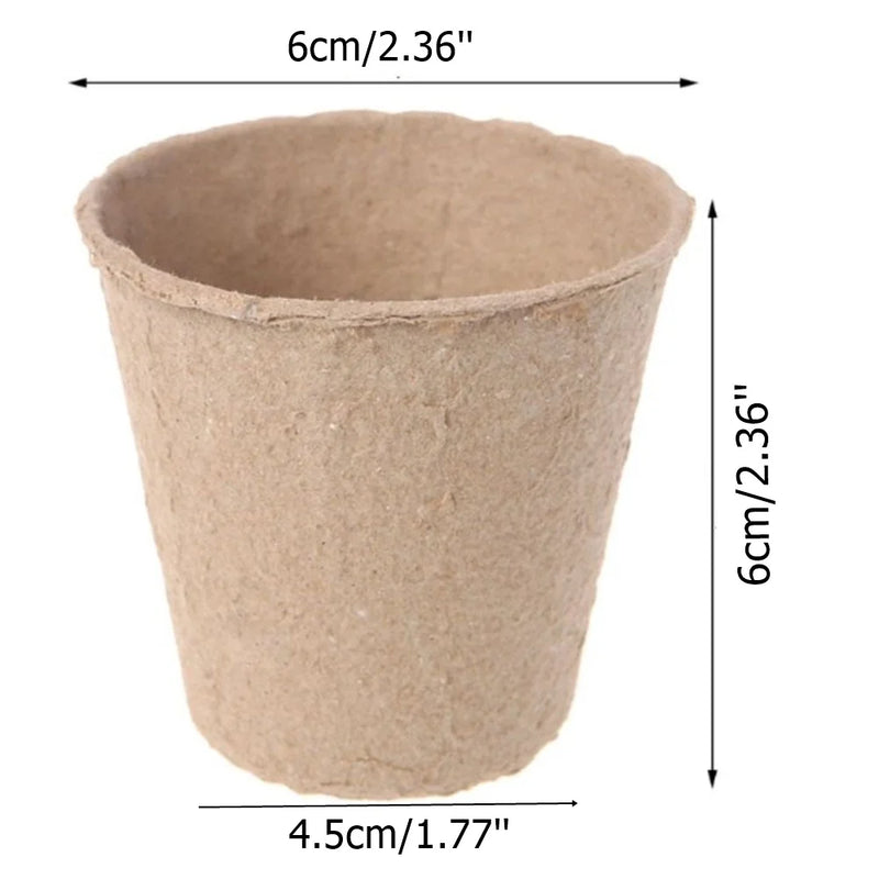 Kit 50 Vasos de Turfa Biodegradáveis – Início Perfeito para Mudas