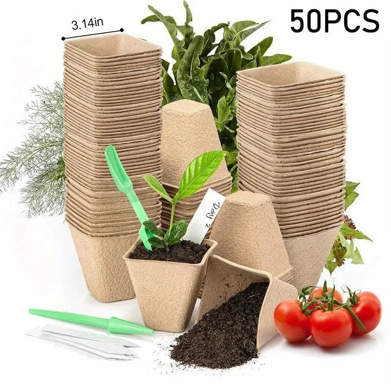 Kit 50 Vasos de Biodegradáveis para Mudas – Copinhos de Papel Pulp 6/8cm
