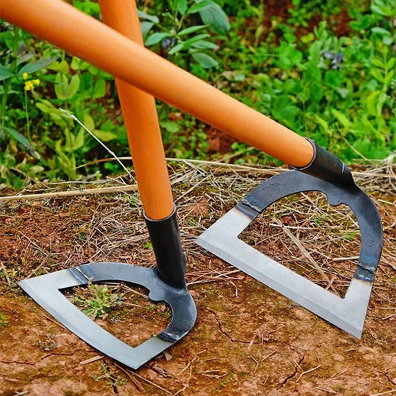Enxada Furada Profissional de Aço Carbono – Capina e Afrouxamento do Solo Sem Esforço