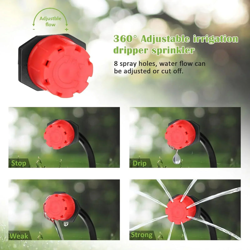 Kit Irrigação por Gotejamento com Gotejadores Ajustáveis (50 a 800 unid.)