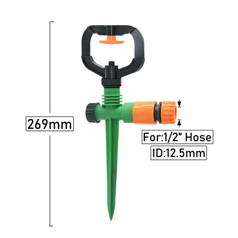 Aspersor Giratório 360° – Irrigação Automática para Jardim e Gramado
