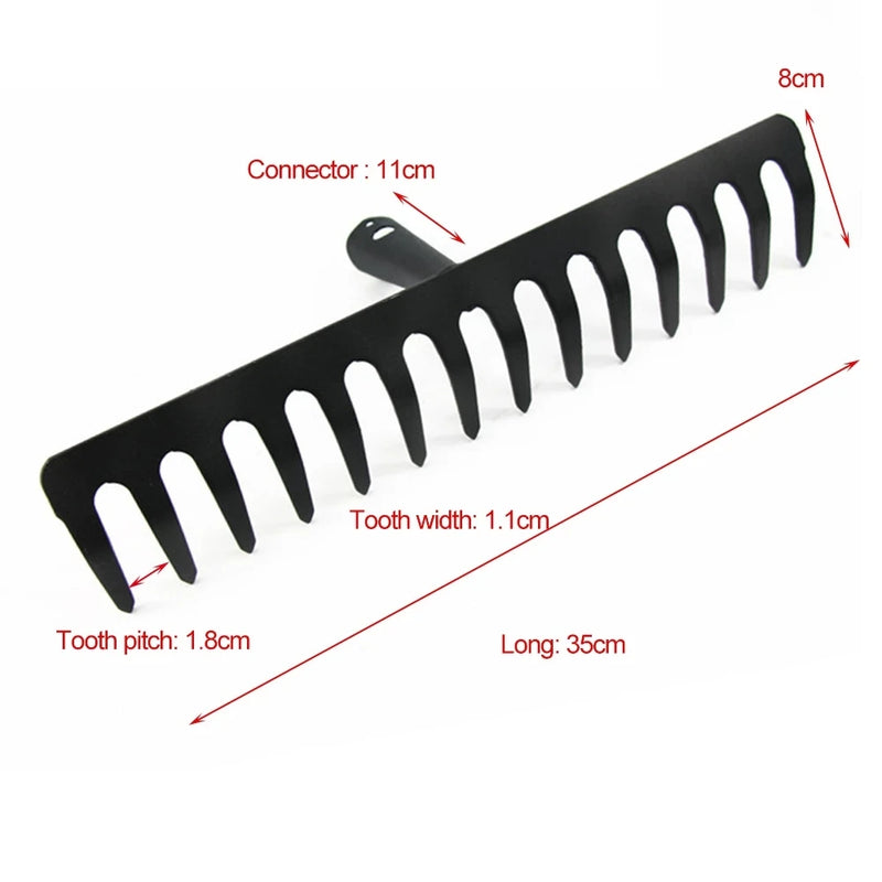 Ancinho Agrícola de Aço Inoxidável – 14 Dentes para Jardim e Fazenda