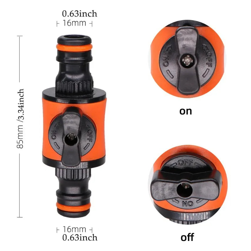 Válvula de Desligamento para Mangueira 16mm – Conector Rápido com Registro