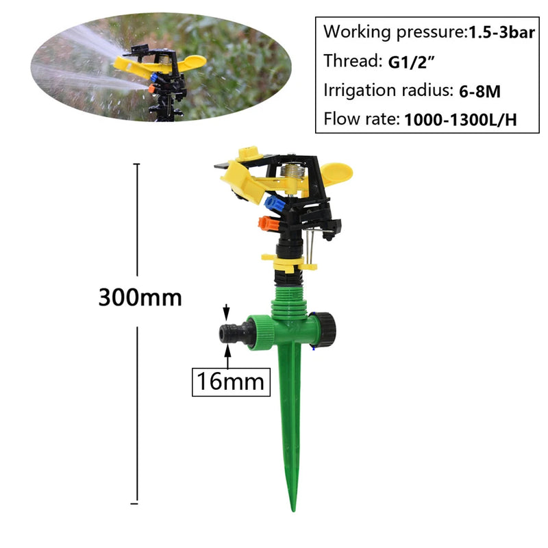 Aspersor de Irrigação 360° com Bicos Duplos - Rosca 1/2