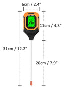 Medidor Digital de Solo 4 em 1 – pH, Umidade, Temperatura e Luz para Jardinagem Profissional