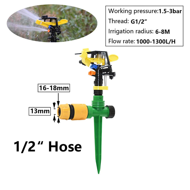 Aspersor de Irrigação 360° com Bicos Duplos - Rosca 1/2