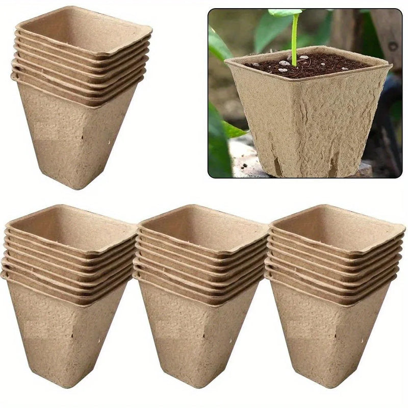 Kit 50 Vasos de Biodegradáveis para Mudas – Copinhos de Papel Pulp 6/8cm