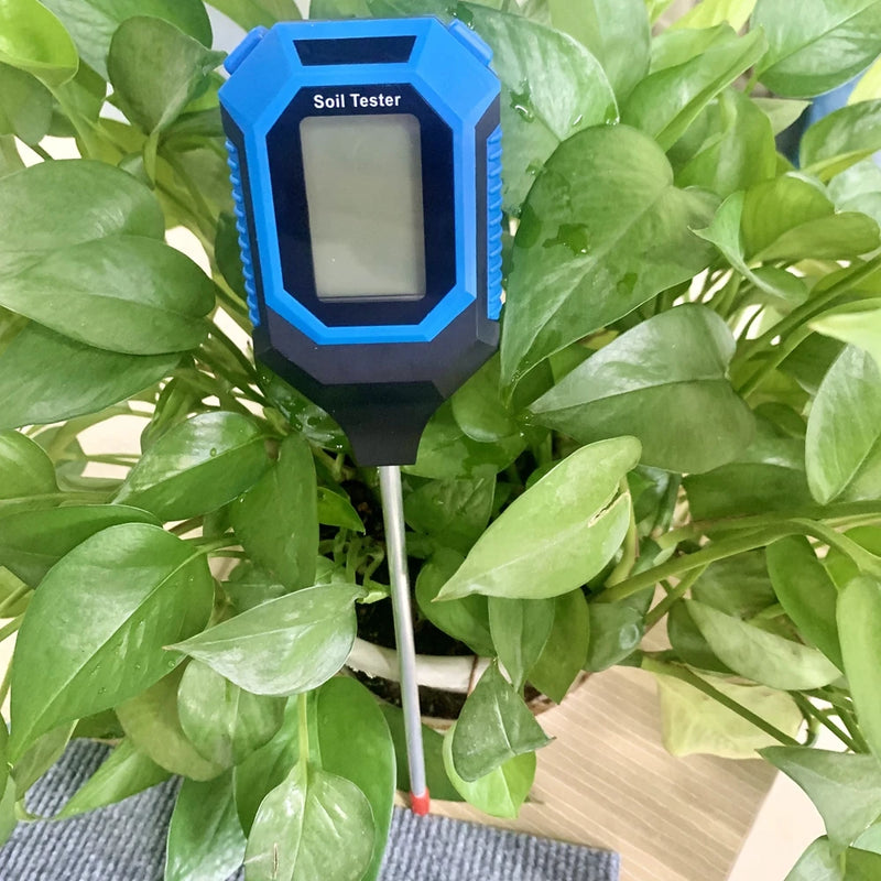 Medidor Digital de Solo 4 em 1 – pH, Umidade, Temperatura e Luz para Jardinagem Profissional