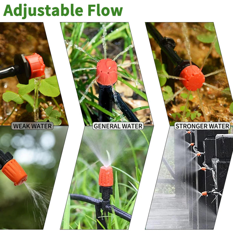 Kit de Irrigação Automática por Gotejamento com Mangueira Ajustável